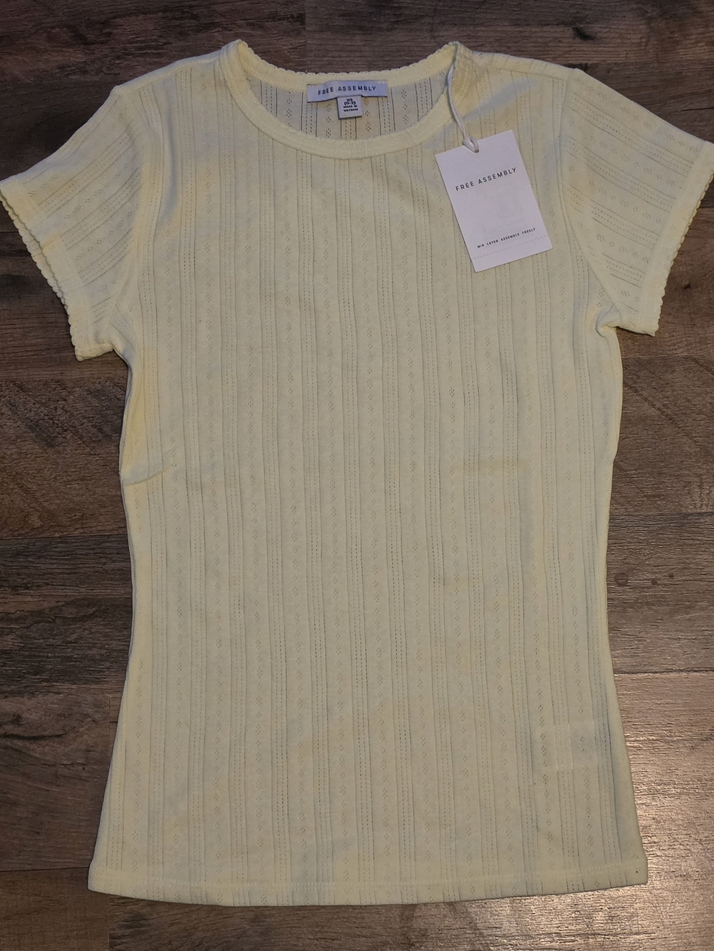 NWT Free Assembly Women's Pointelle Mini Tee